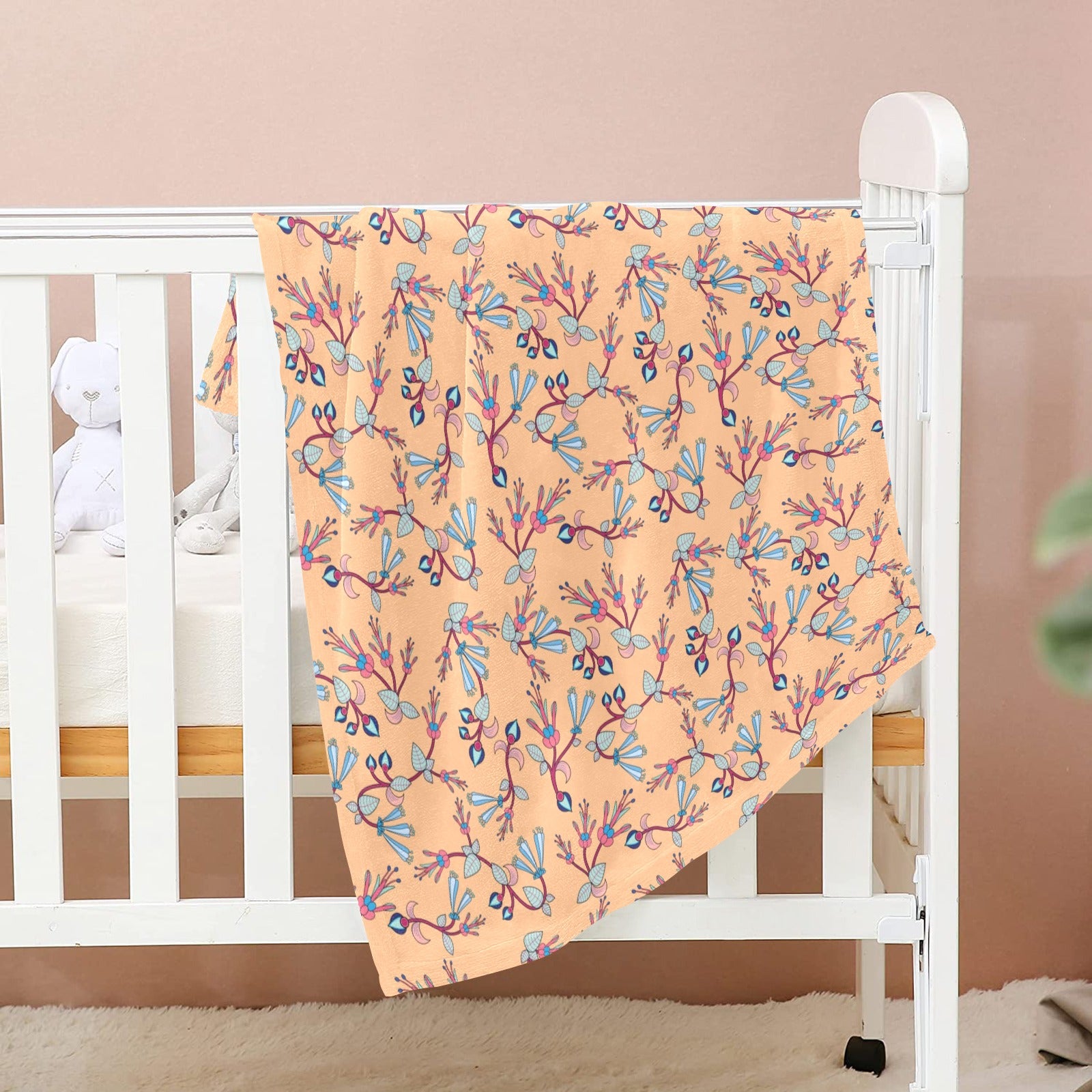 Swift Floral Peache Baby Blanket 30"x40" Baby Blanket 30"x40" e-joyer 
