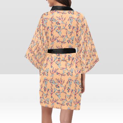 Swift Floral Peache Kimono Robe Artsadd