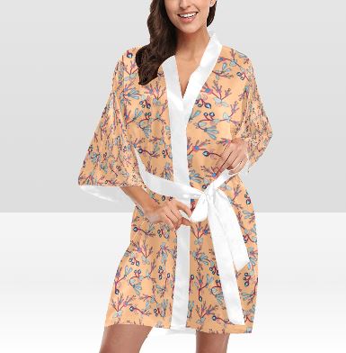 Swift Floral Peache Kimono Robe Artsadd 