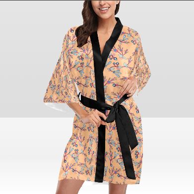 Swift Floral Peache Kimono Robe Artsadd 