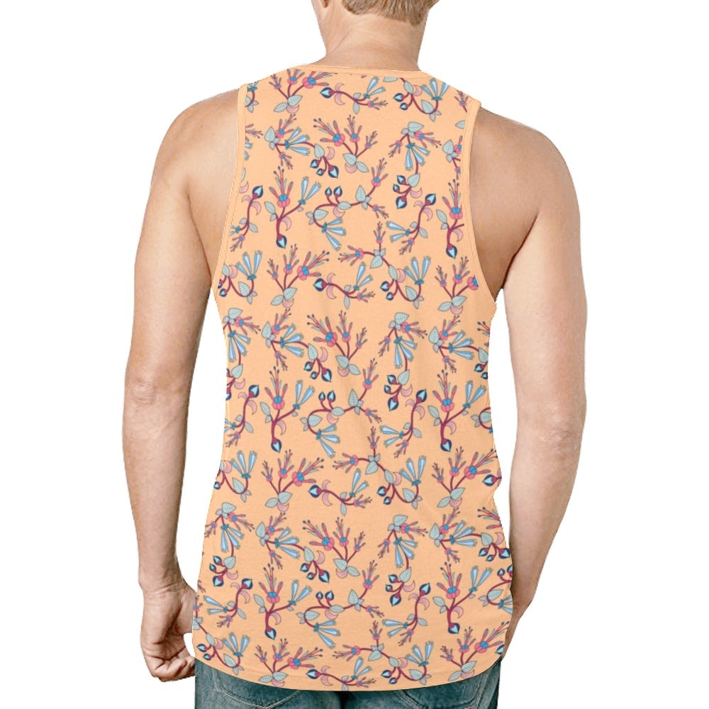 Swift Floral Peache New All Over Print Tank Top for Men (Model T46) New All Over Print Tank Top for Men (T46) e-joyer