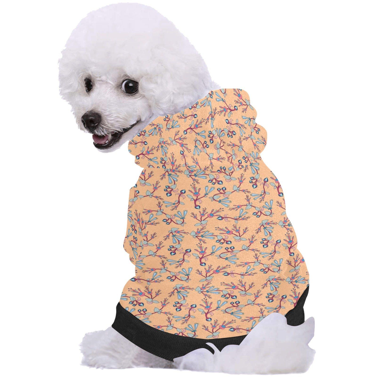 Swift Floral Peache Pet Dog Hoodie Pet Dog Hoodie e-joyer 