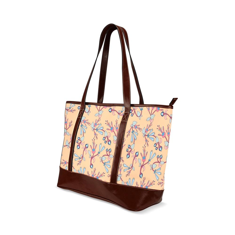 Swift Floral Peache Tote Handbag (Model 1642) Tote Handbags (1642) e-joyer