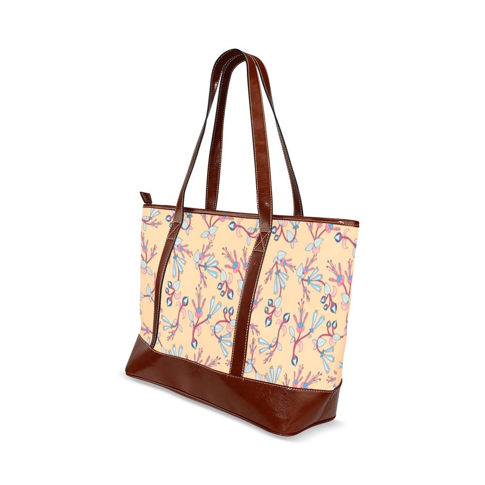 Swift Floral Peache Tote Handbag (Model 1642) Tote Handbags (1642) e-joyer