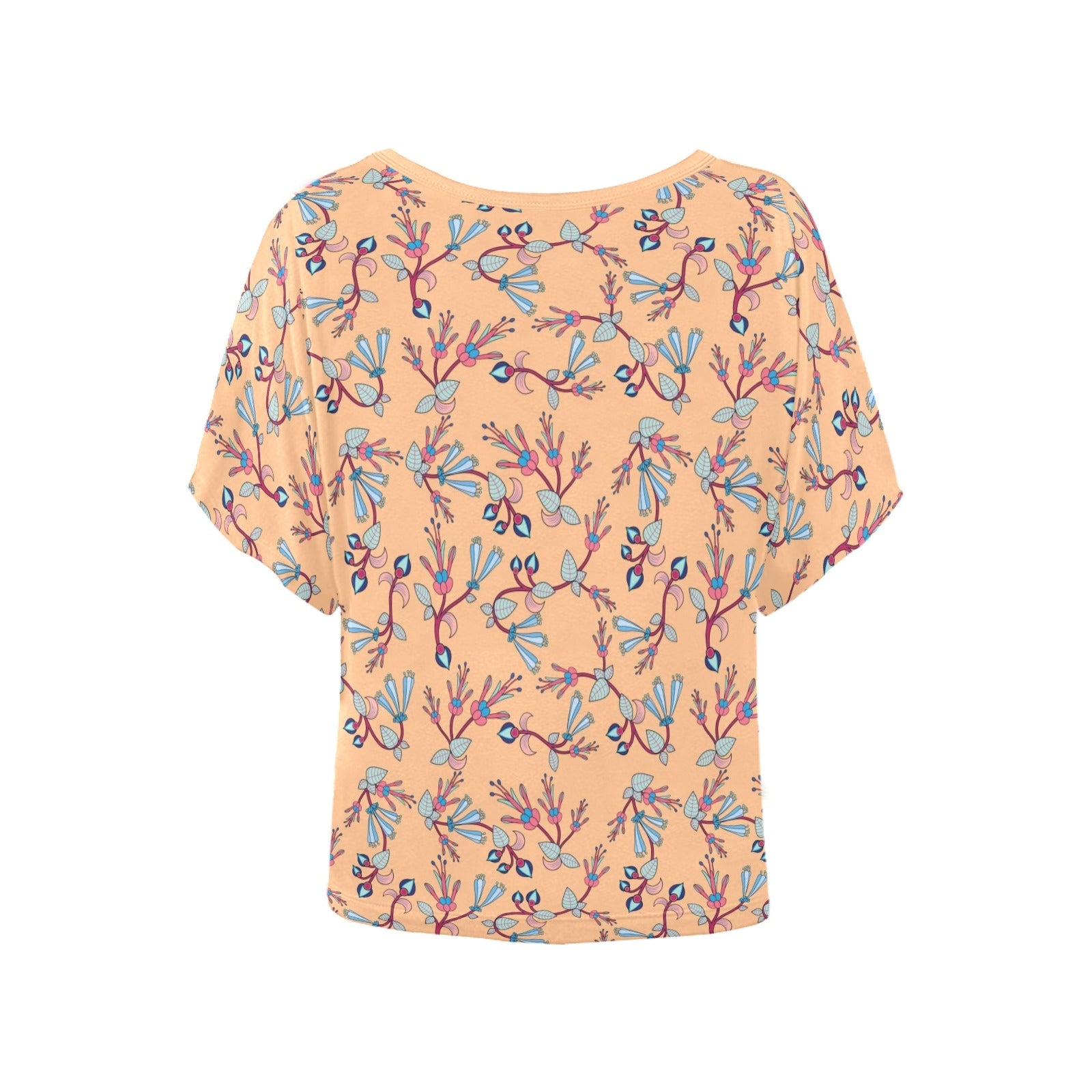 Swift Floral Peache Women's Batwing-Sleeved Blouse T shirt (Model T44) Women's Batwing-Sleeved Blouse T shirt (T44) e-joyer