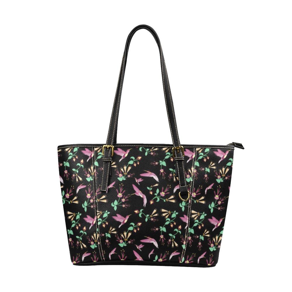 Swift Noir Leather Tote Bag/Large (Model 1640) Leather Tote Bag (1640) e-joyer