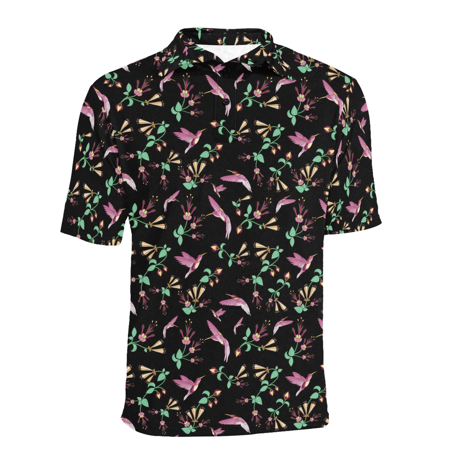 Swift Noir Men's All Over Print Polo Shirt (Model T55) Men's Polo Shirt (Model T55) e-joyer