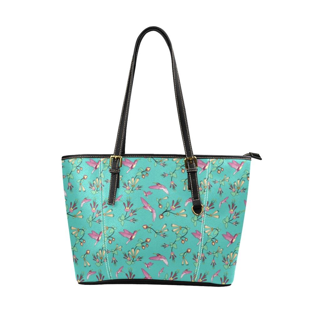 Swift Pastel Leather Tote Bag/Large (Model 1640) Leather Tote Bag (1640) e-joyer