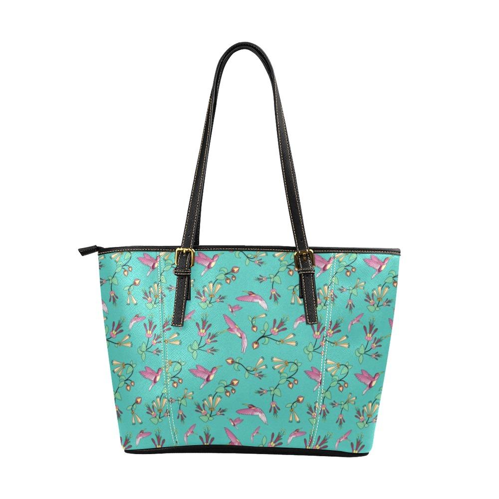 Swift Pastel Leather Tote Bag/Large (Model 1640) Leather Tote Bag (1640) e-joyer