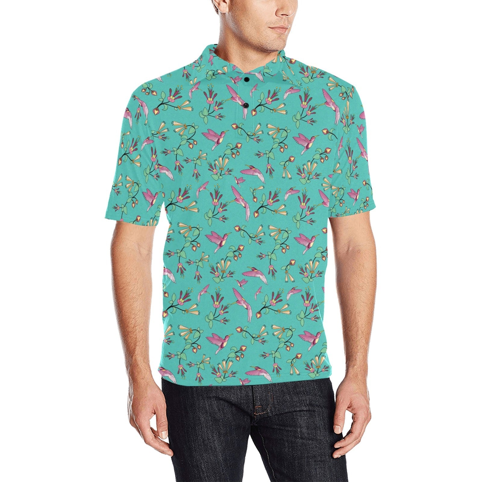Swift Pastel Men's All Over Print Polo Shirt (Model T55) Men's Polo Shirt (Model T55) e-joyer