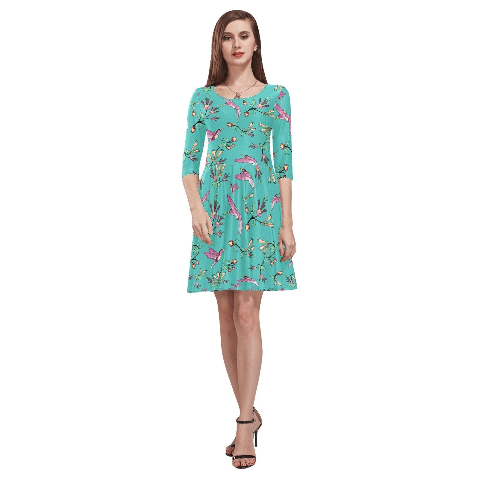 Swift Pastel Tethys Half-Sleeve Skater Dress(Model D20) Tethys Half-Sleeve Skater Dress (D20) e-joyer 