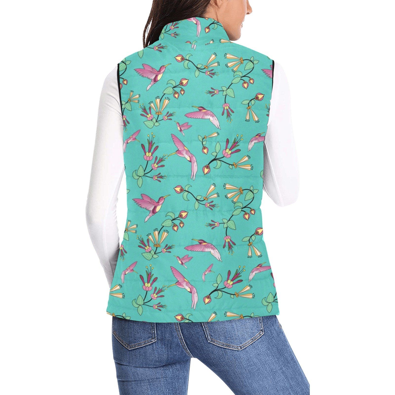 Swift Pastel Women's Padded Vest Jacket (Model H44) Women's Padded Vest Jacket (H44) e-joyer 