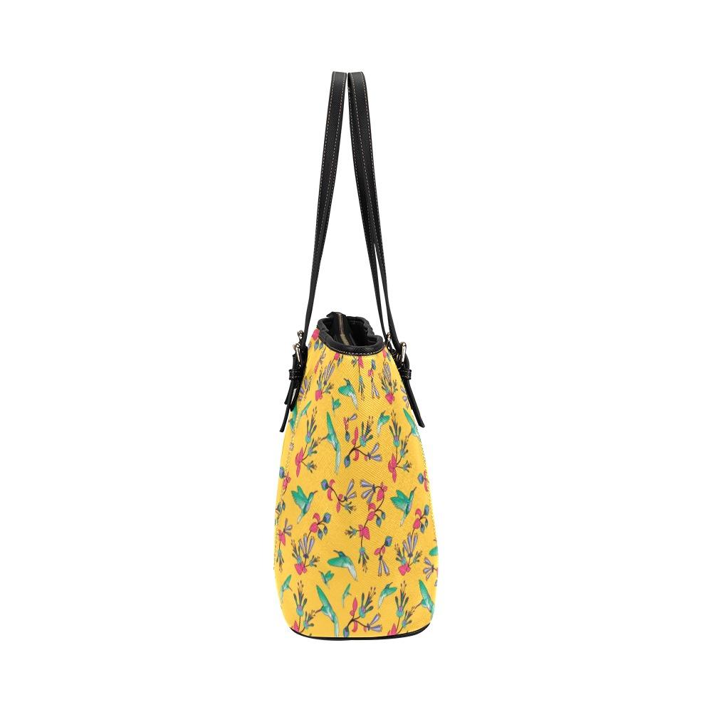 Swift Pastel Yellow Leather Tote Bag/Large (Model 1640) Leather Tote Bag (1640) e-joyer