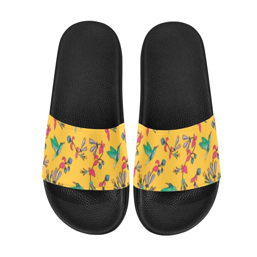 Swift Pastel Yellow Men's Slide Sandals (Model 057) Men's Slide Sandals (057) e-joyer 