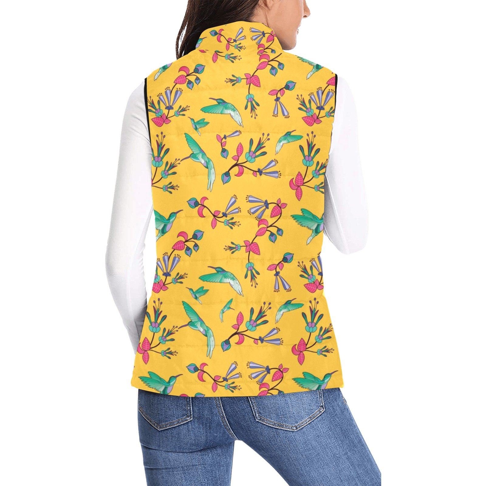 Swift Pastel Yellow Women's Padded Vest Jacket (Model H44) Women's Padded Vest Jacket (H44) e-joyer 