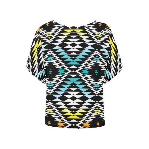 Taos Sunrise Women's Batwing-Sleeved Blouse T shirt (Model T44) Women's Batwing-Sleeved Blouse T shirt (T44) e-joyer
