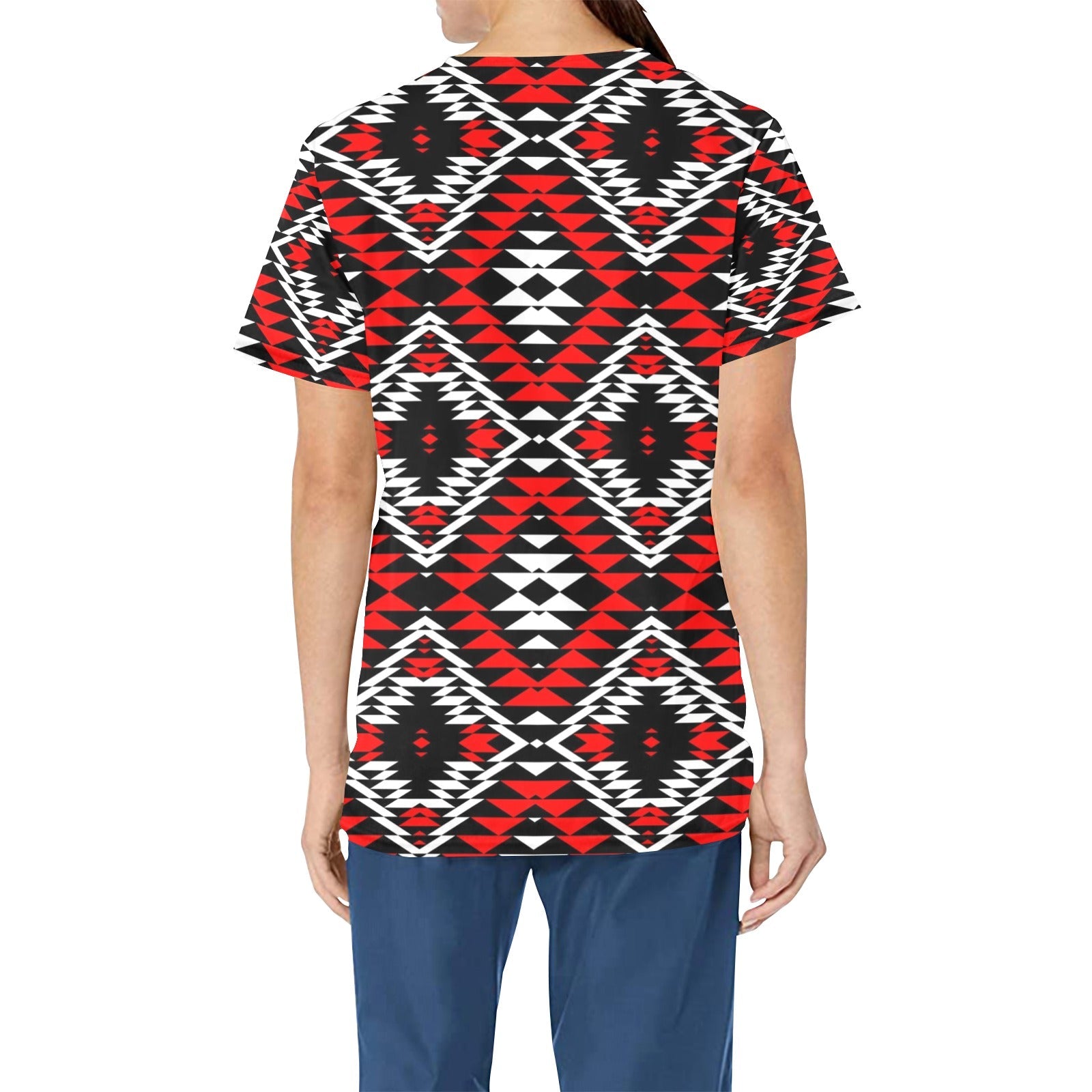 Taos Wool All Over Print Scrub Top Scrub Top e-joyer