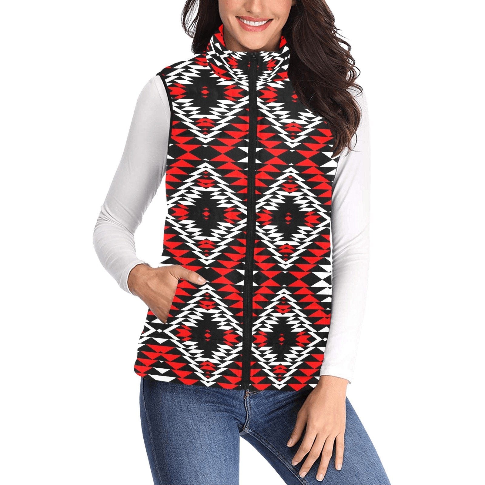 Taos Wool Bedding Set Women's Padded Vest Jacket (Model H44) Women's Padded Vest Jacket (H44) e-joyer