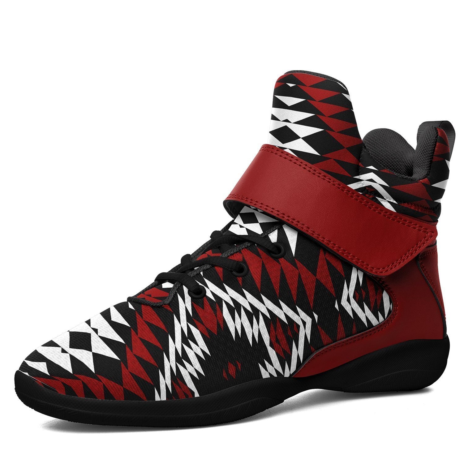 Taos Wool Ipottaa Basketball / Sport High Top Shoes - Black Sole 49 Dzine US Men 7 / EUR 40 Black Sole with Dark Red Strap