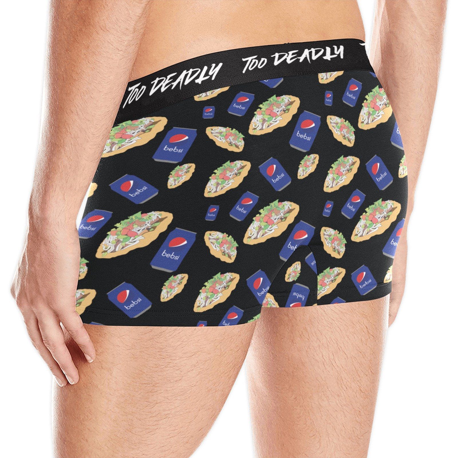 Too Deadly Bepsi Taco-Black Men's Boxer Briefs w/ Custom Waistband (Merged Design) (Model L10) Men's Briefs-Custom Waistband (Merged Design) e-joyer