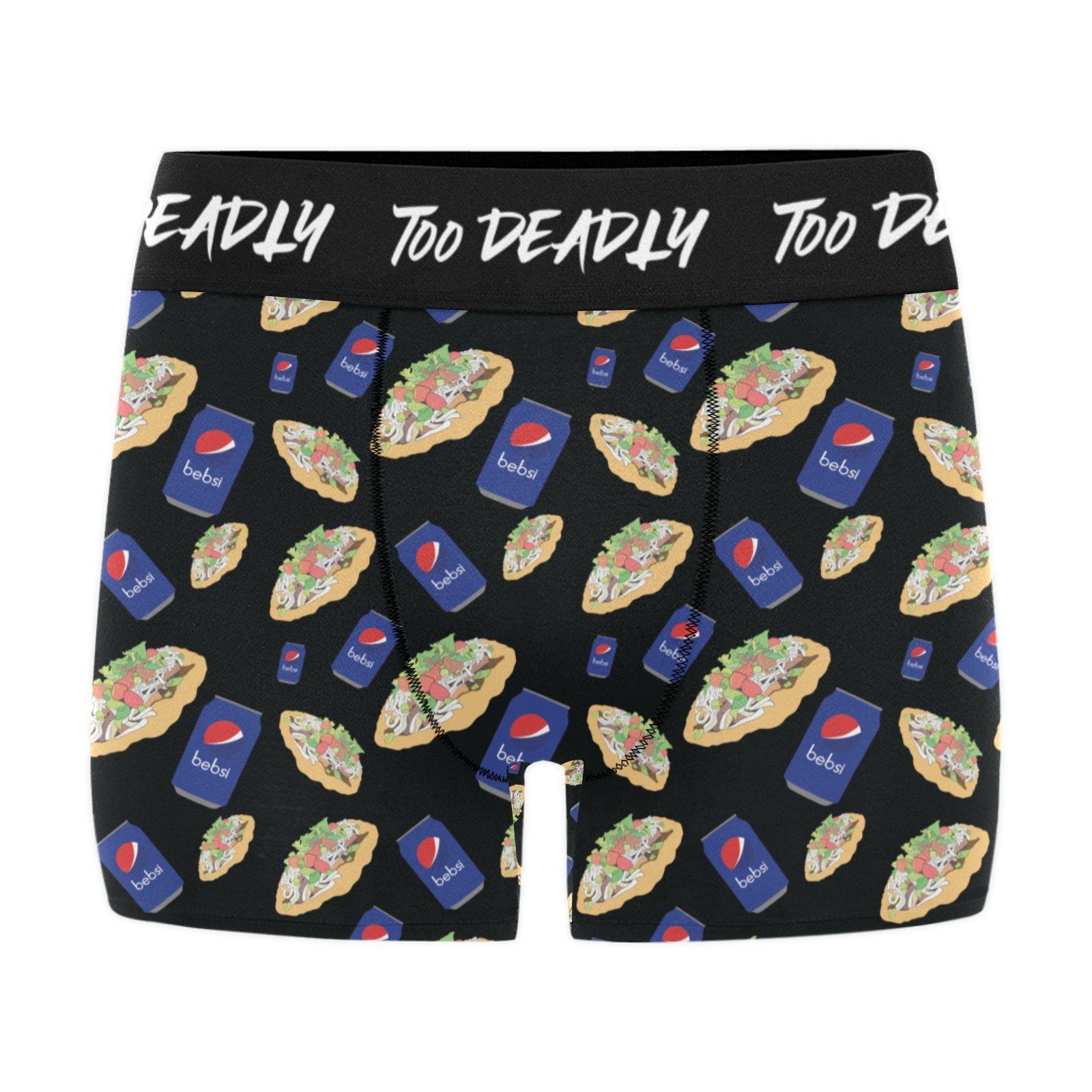Too Deadly Bepsi Taco-Black Men's Boxer Briefs w/ Custom Waistband (Merged Design) (Model L10) Men's Briefs-Custom Waistband (Merged Design) e-joyer