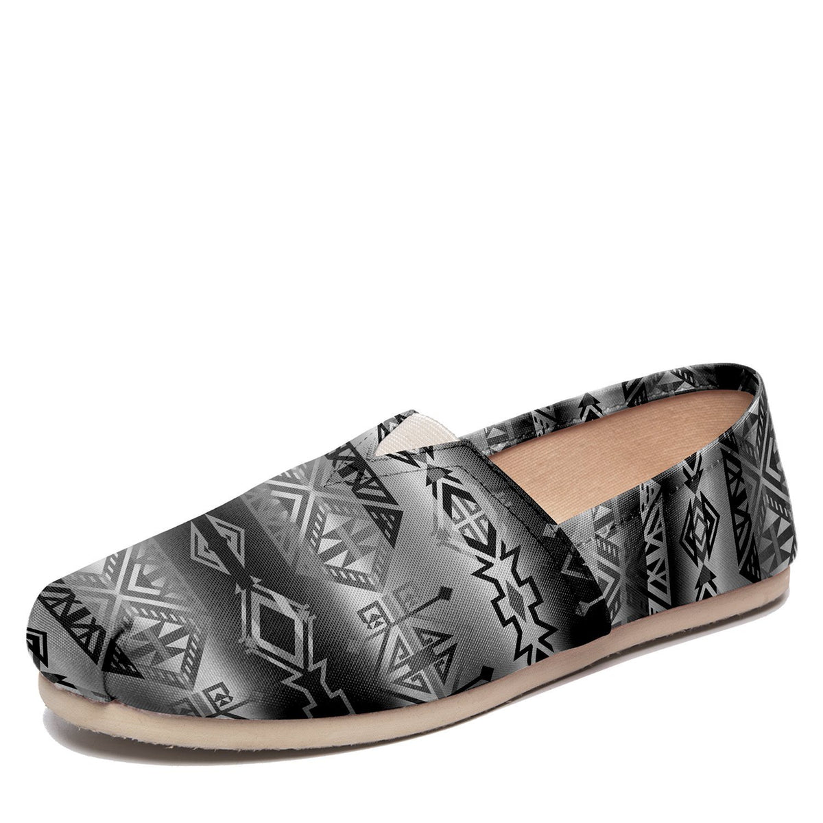 Casual Slip-On Shoes with Black and White Geometric Pattern Women main image 4