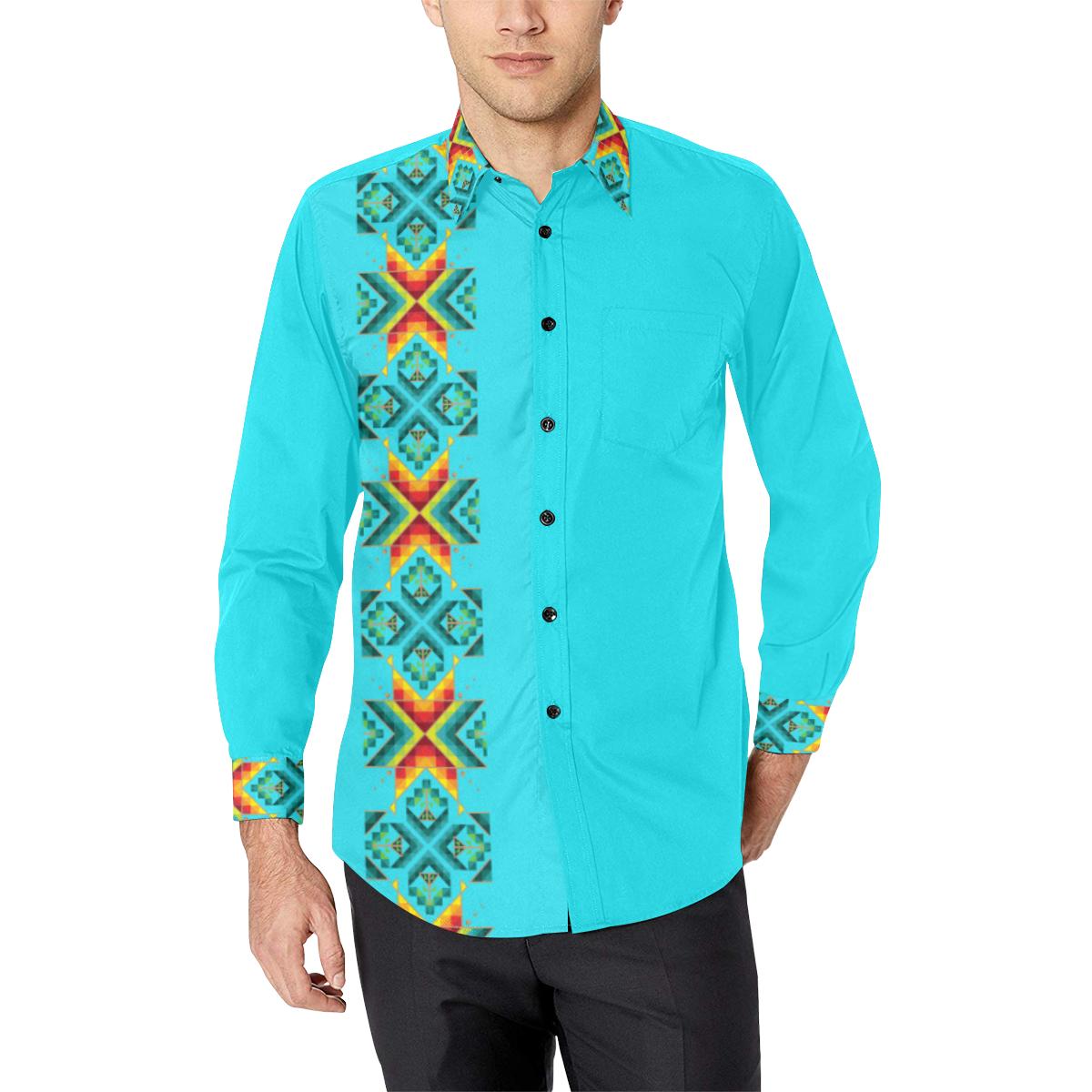 Turquoise shirt 2024 mens outfit