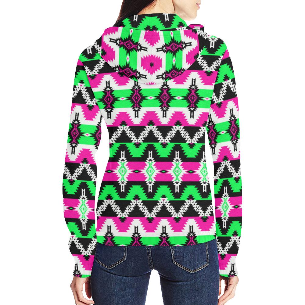 Two Spirit Ceremony All Over Print Full Zip Hoodie for Women (Model H14) All Over Print Full Zip Hoodie for Women (H14) e-joyer