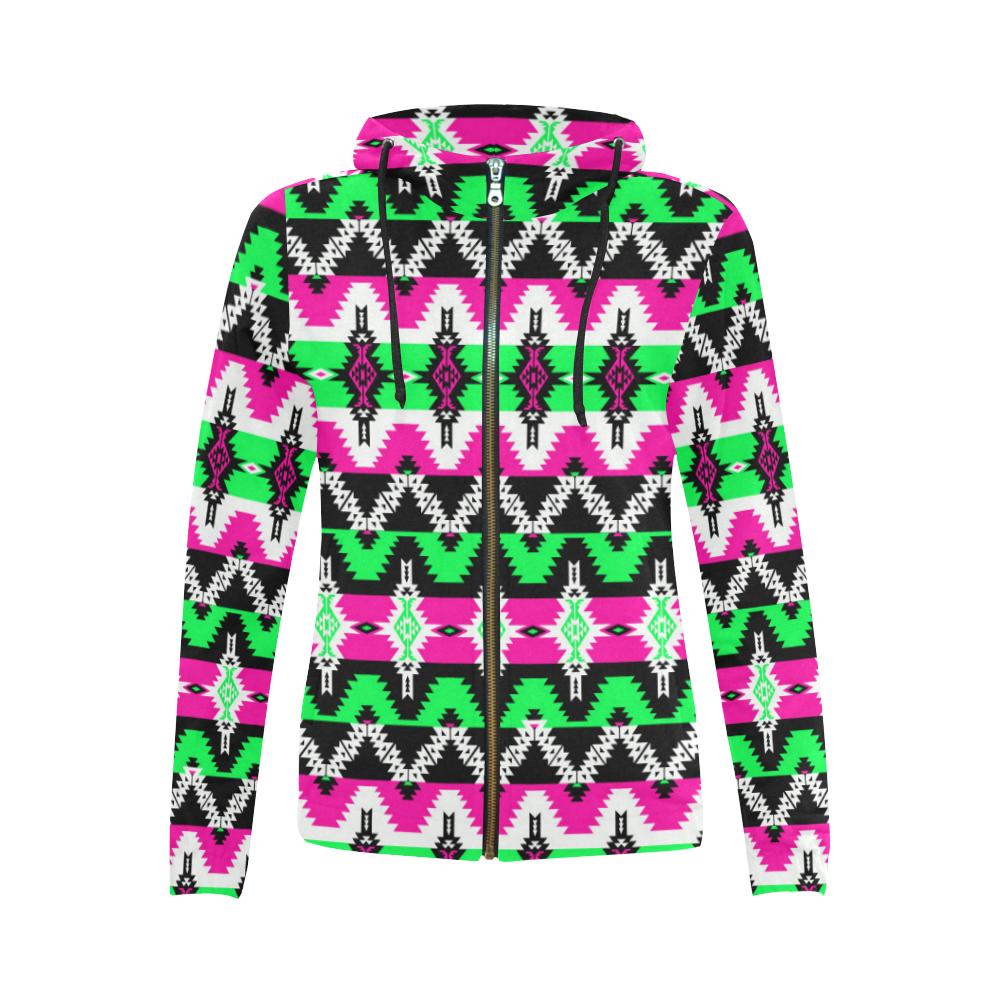 Two Spirit Ceremony All Over Print Full Zip Hoodie for Women (Model H14) All Over Print Full Zip Hoodie for Women (H14) e-joyer