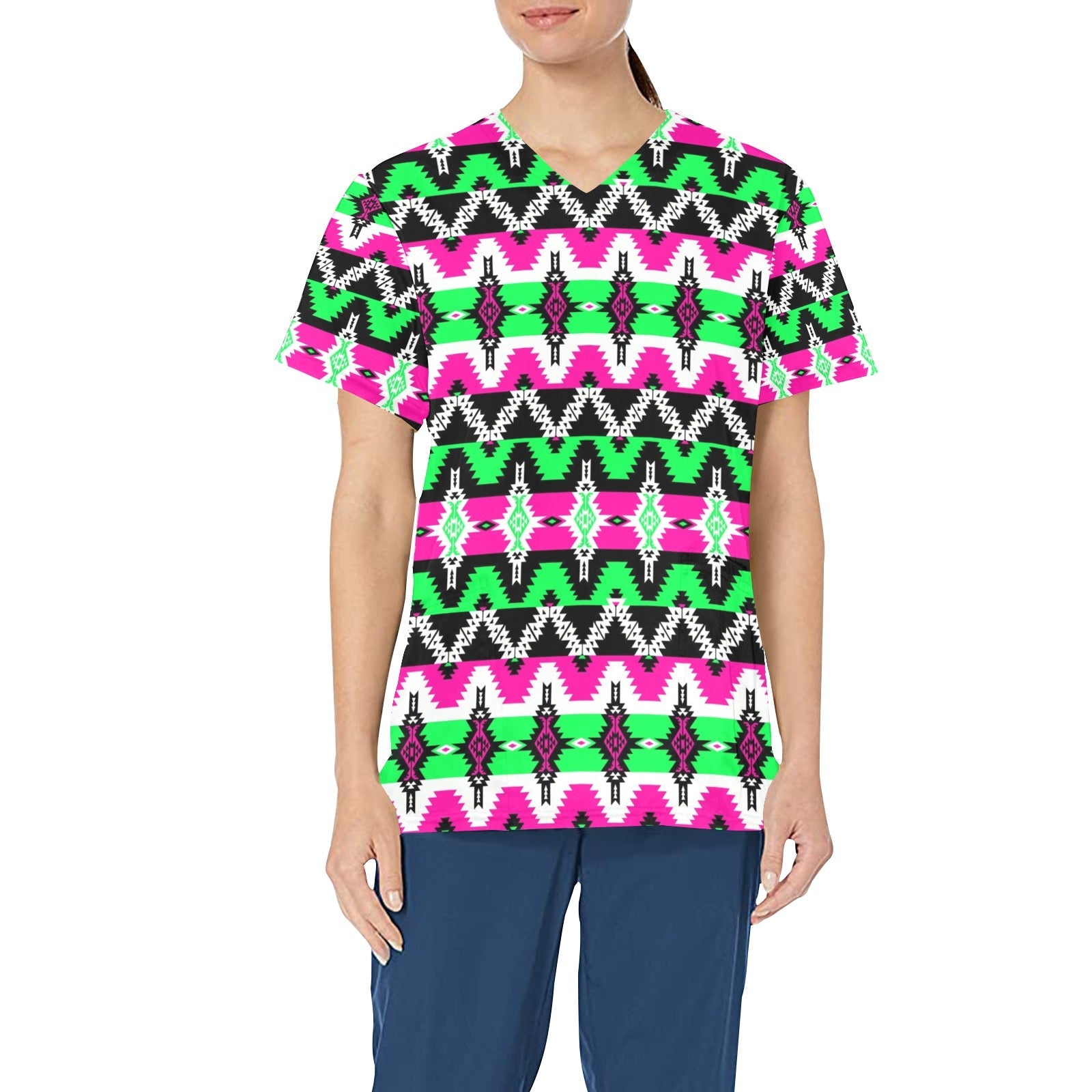 Two Spirit Ceremony All Over Print Scrub Top Scrub Top e-joyer