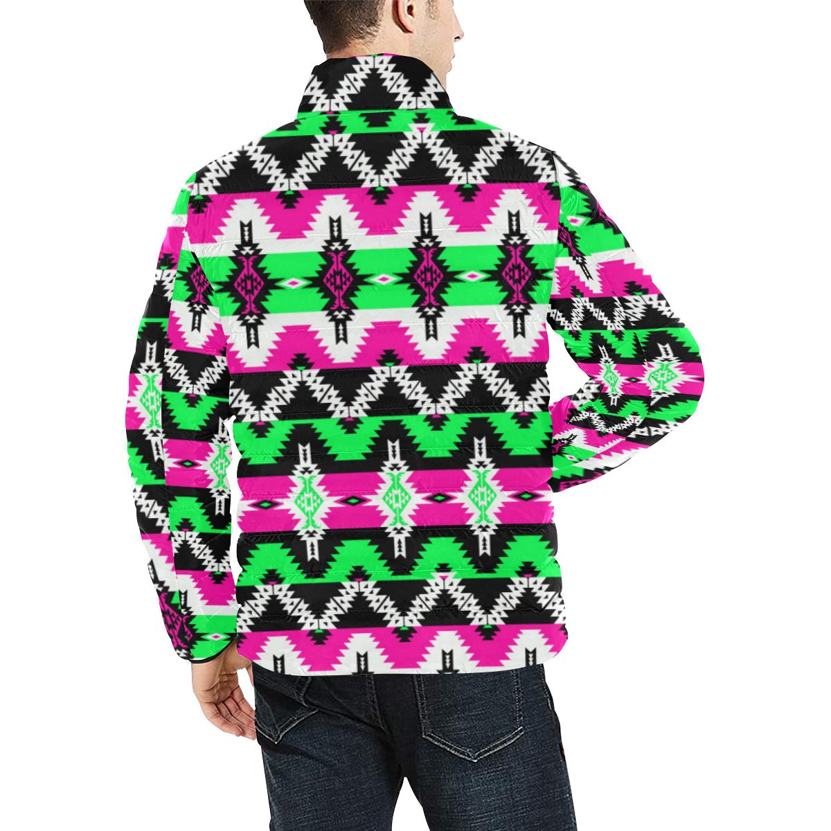 Two Spirit Ceremony Men's Stand Collar Padded Jacket (Model H41) Men's Stand Collar Padded Jacket (H41) e-joyer