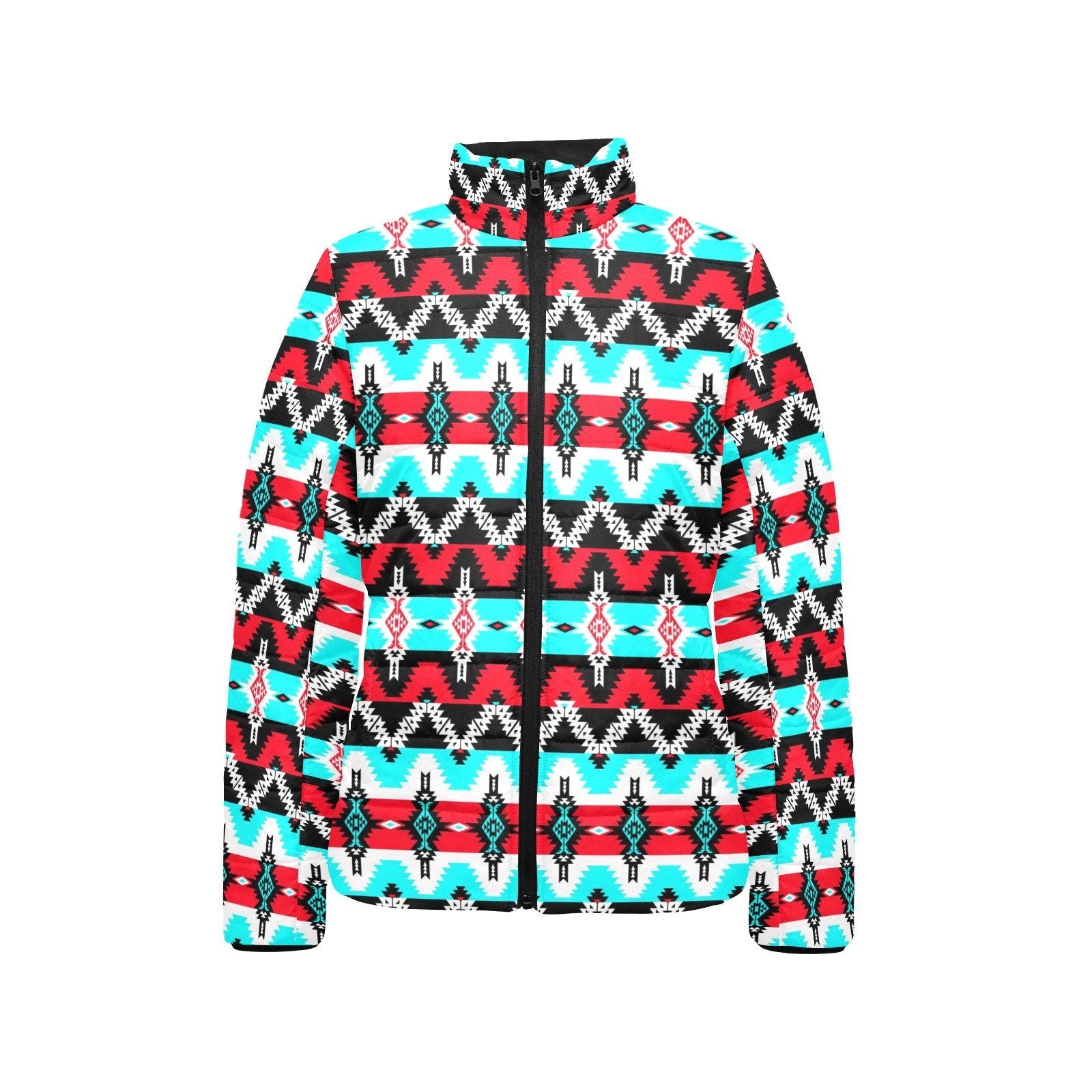 Two Spirit Dance Women's Stand Collar Padded Jacket (Model H41) jacket e-joyer