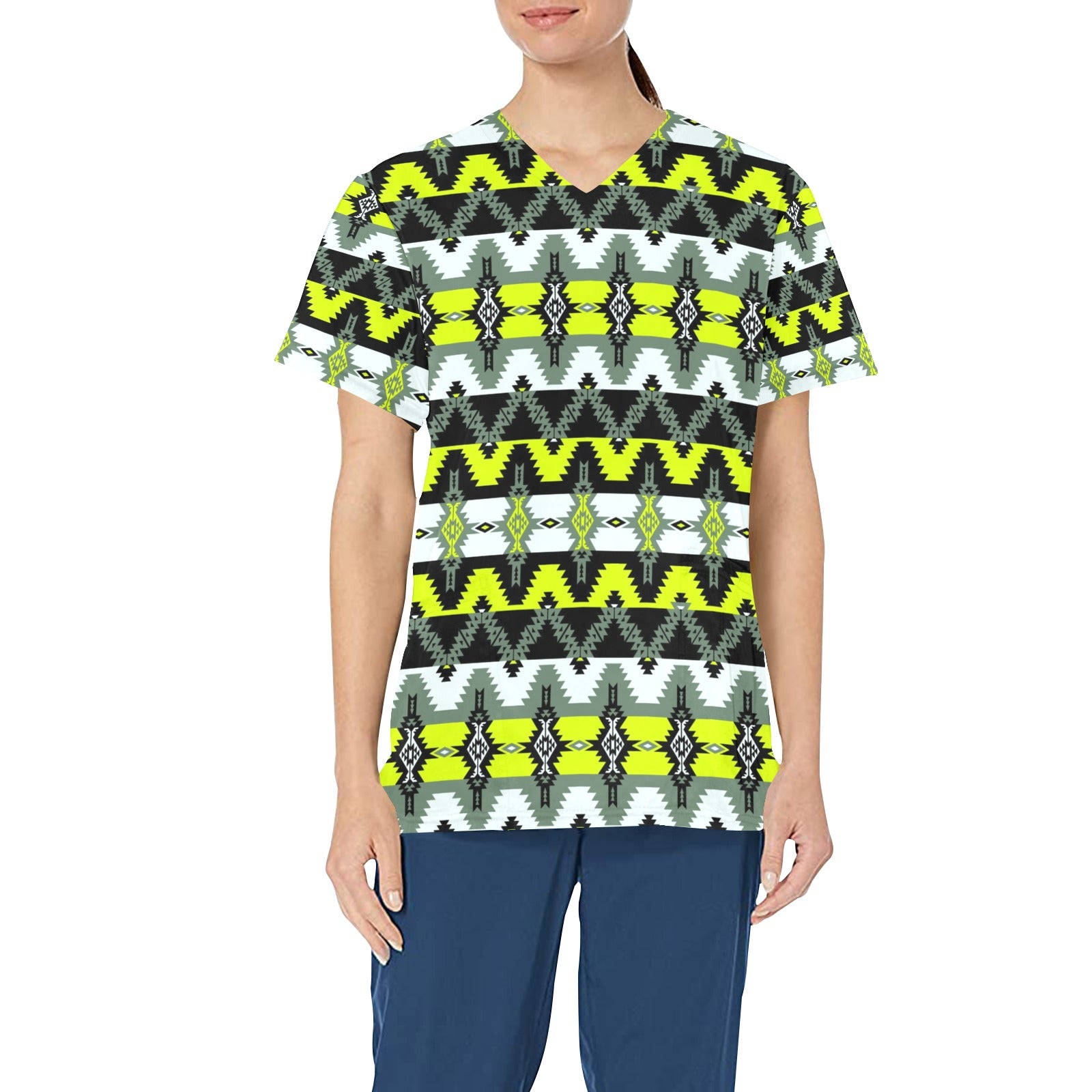 Two Spirit Medicine All Over Print Scrub Top Scrub Top e-joyer