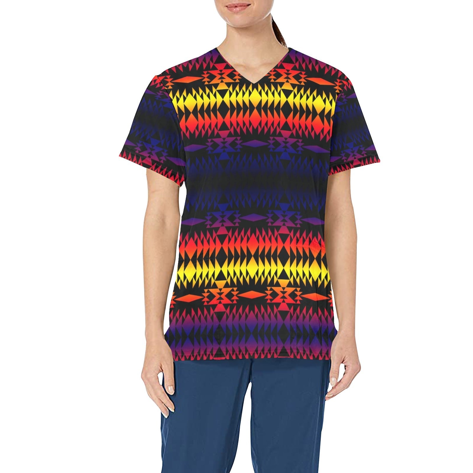 Two Worlds Apart All Over Print Scrub Top Scrub Top e-joyer