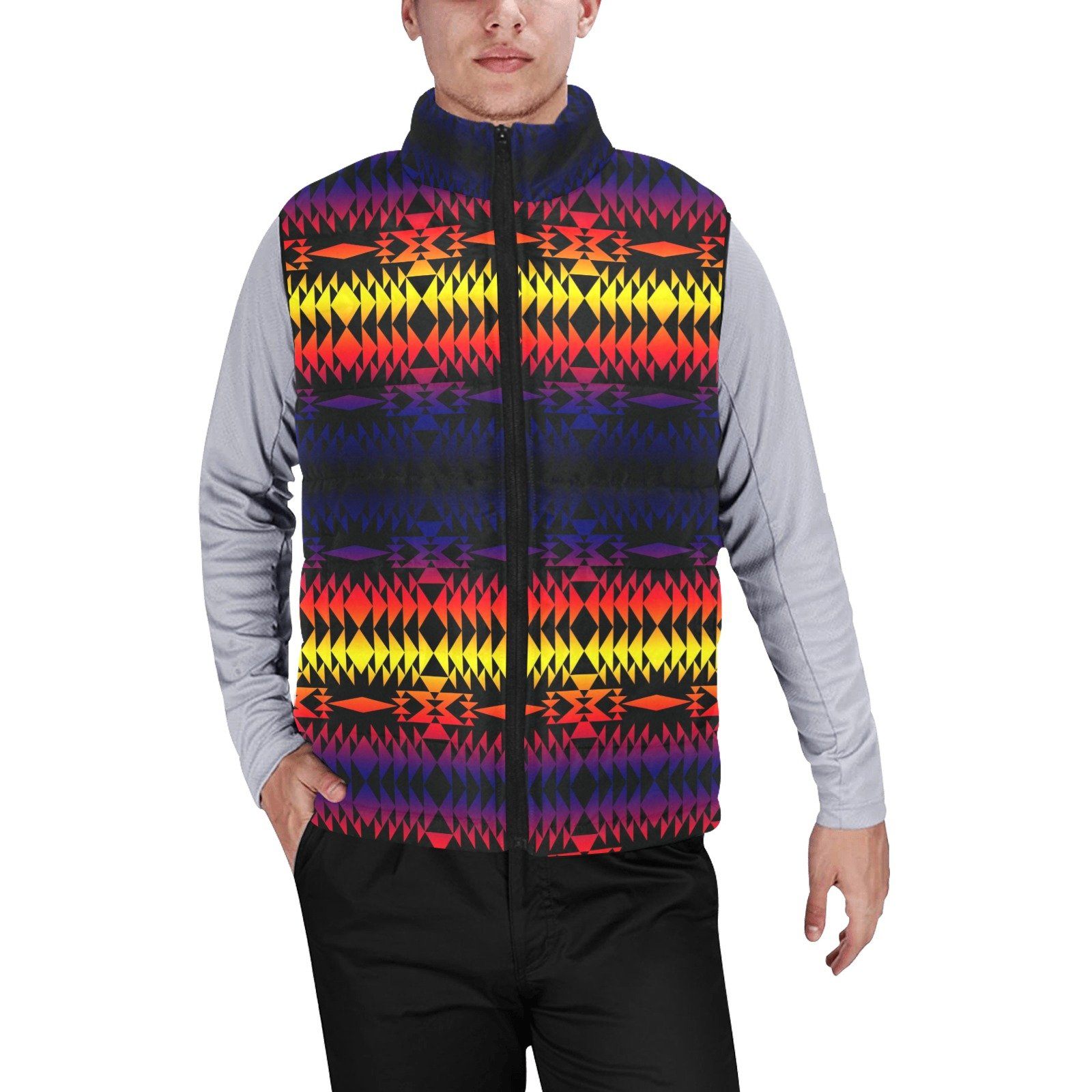 Two Worlds Apart Men's Padded Vest Jacket (Model H44) Men's Padded Vest Jacket (H44) e-joyer 