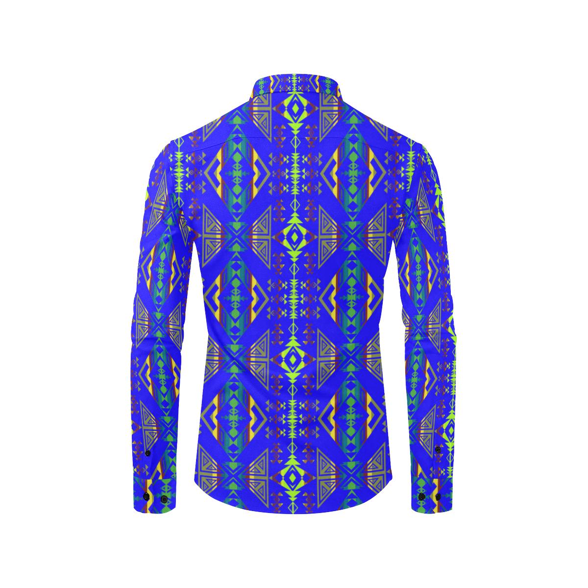 Upstream Expedition Midnight Run Men's All Over Print Casual Dress Shirt (Model T61) Men's Dress Shirt (T61) e-joyer