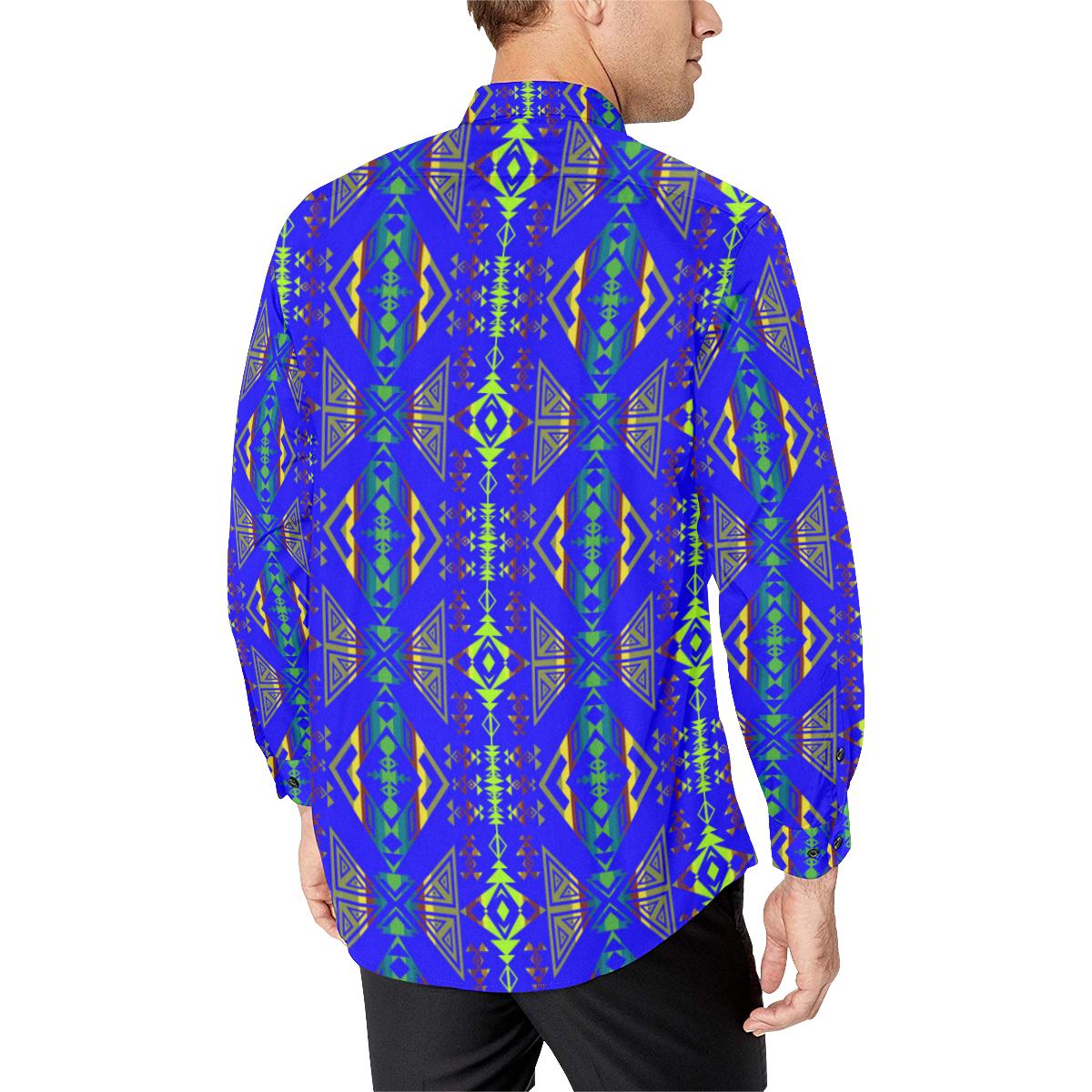 Upstream Expedition Midnight Run Men's All Over Print Casual Dress Shirt (Model T61) Men's Dress Shirt (T61) e-joyer