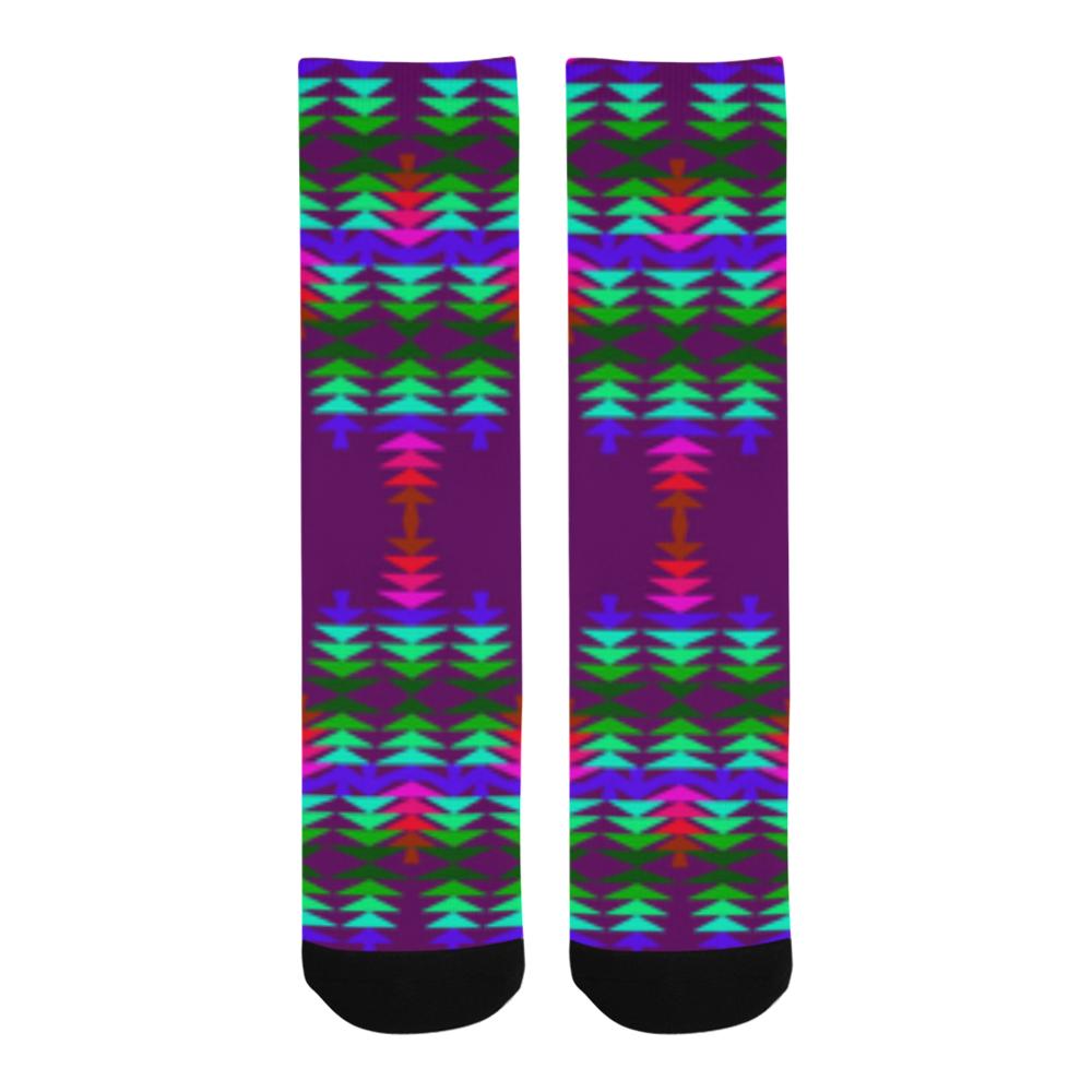 Violet Sage with Eagle Feather Trouser Socks Trouser Socks e-joyer
