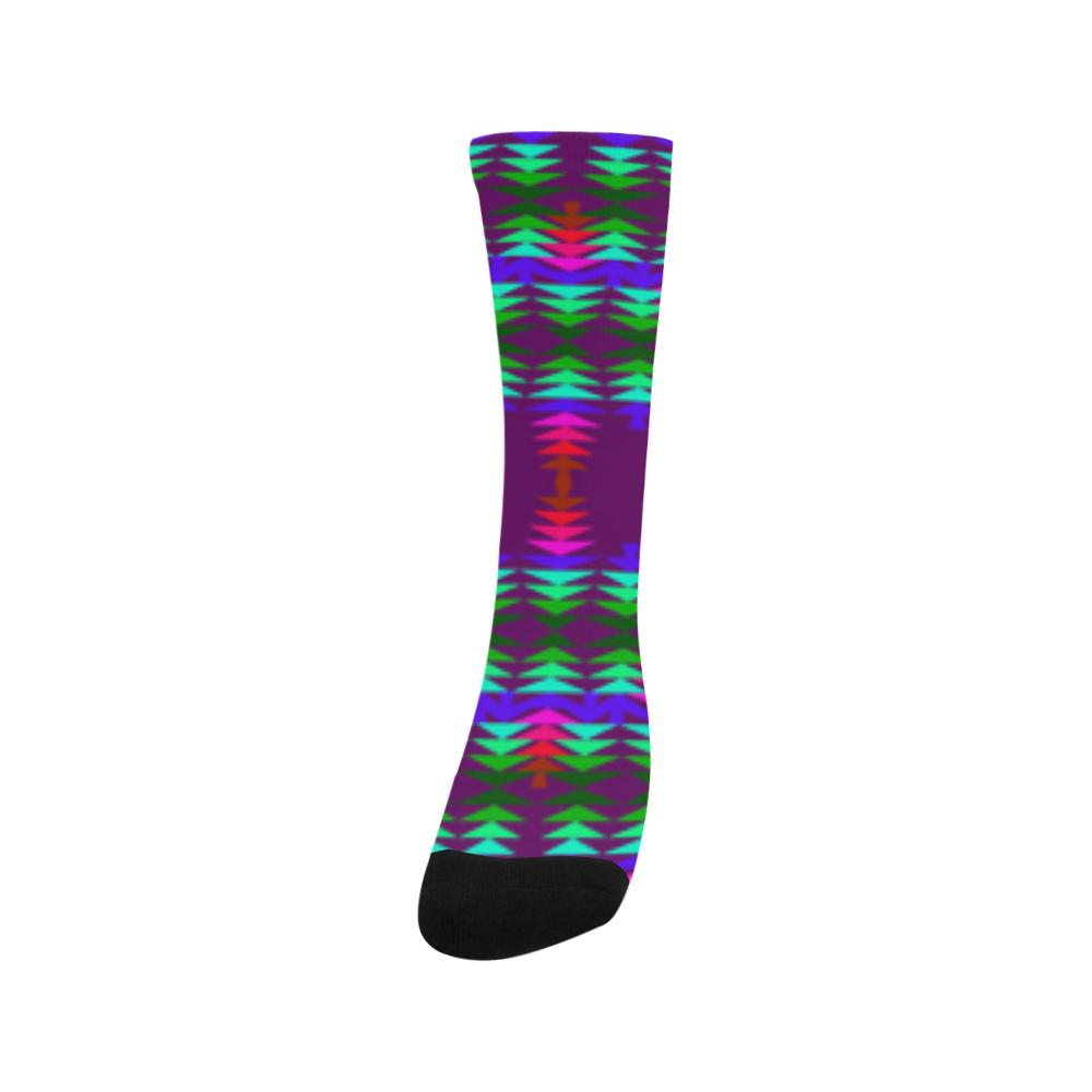 Violet Sage with Eagle Feather Trouser Socks Trouser Socks e-joyer