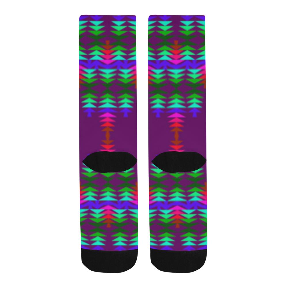 Violet Sage with Eagle Feather Trouser Socks Trouser Socks e-joyer
