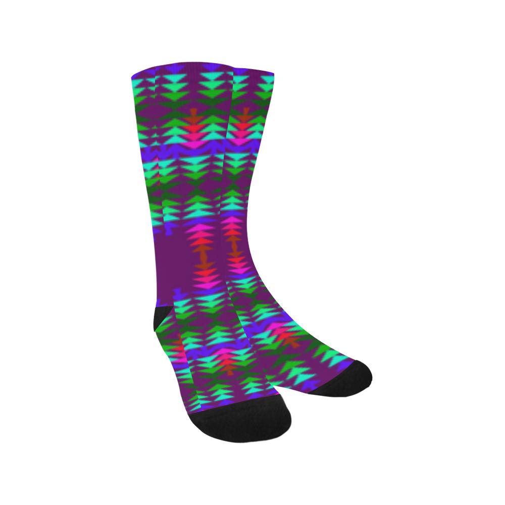 Violet Sage with Eagle Feather Trouser Socks Trouser Socks e-joyer