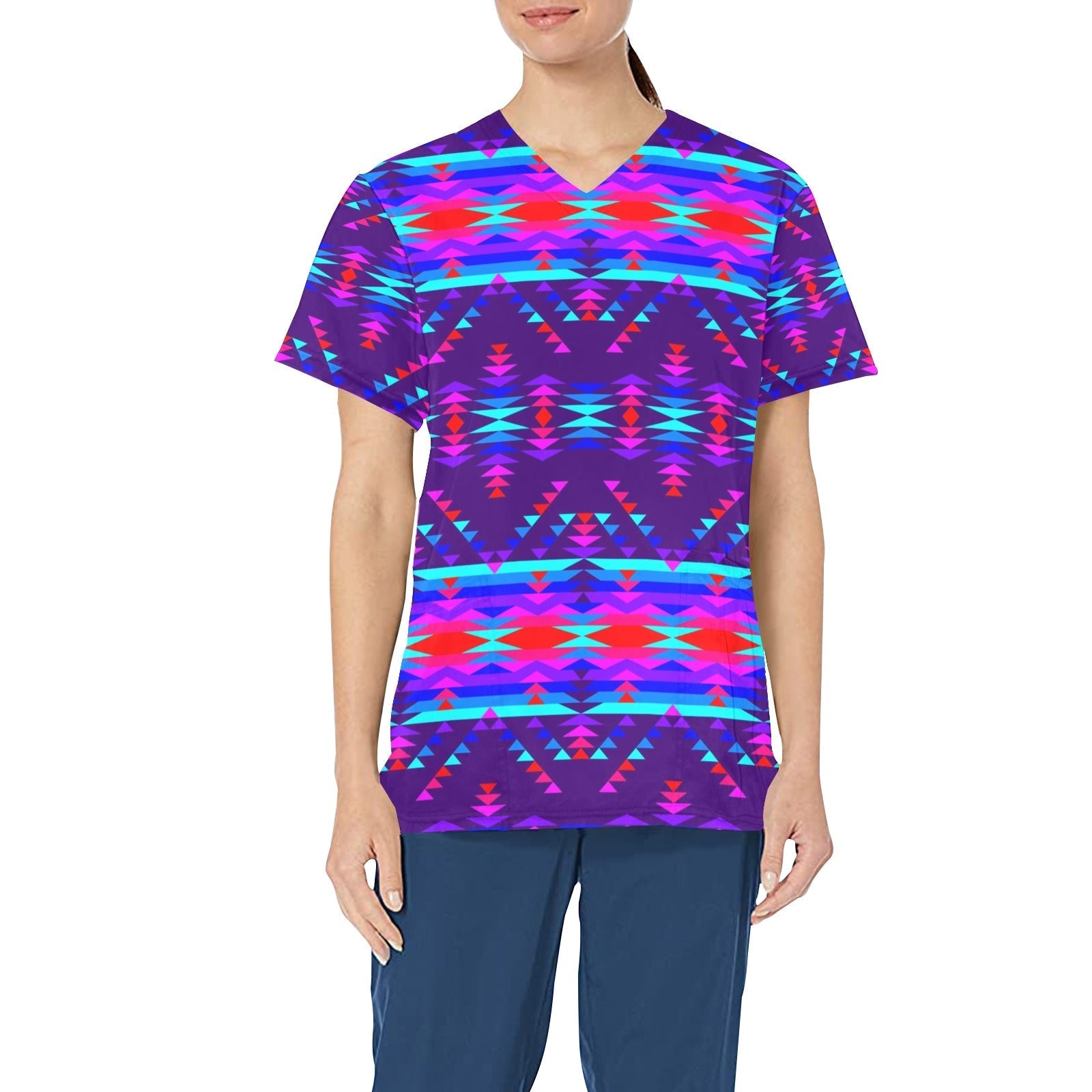 Vision of Peace All Over Print Scrub Top Scrub Top e-joyer