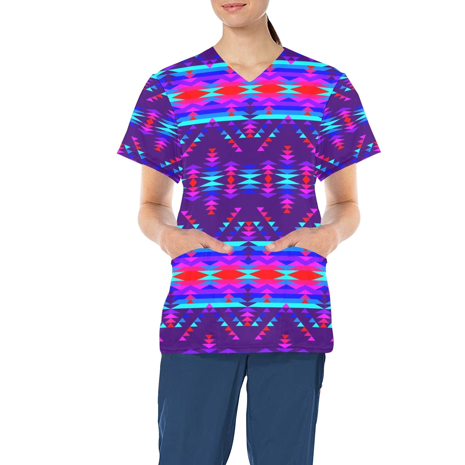 Vision of Peace All Over Print Scrub Top Scrub Top e-joyer