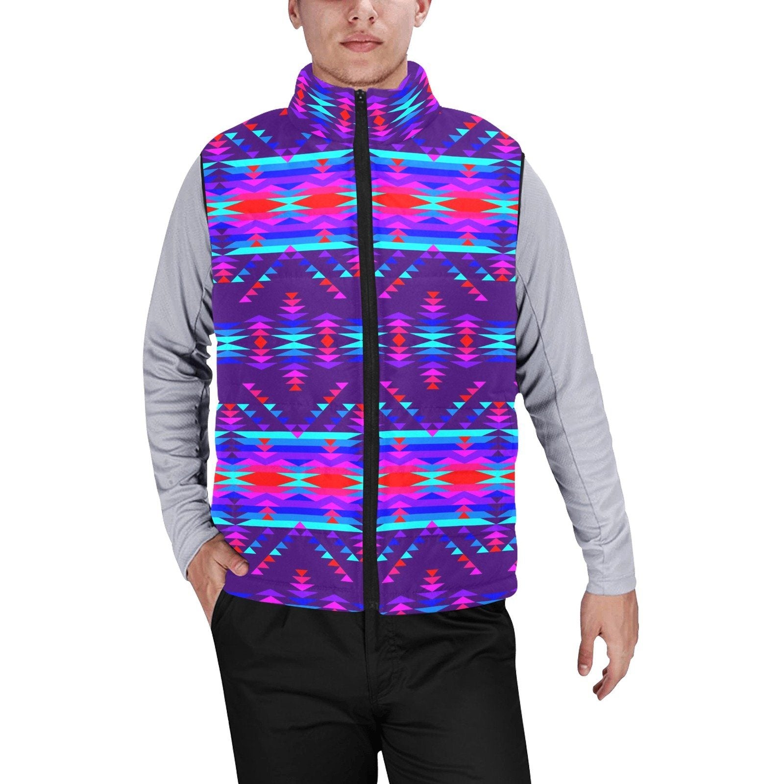 Vision of Peace Men's Padded Vest Jacket (Model H44) Men's Padded Vest Jacket (H44) e-joyer