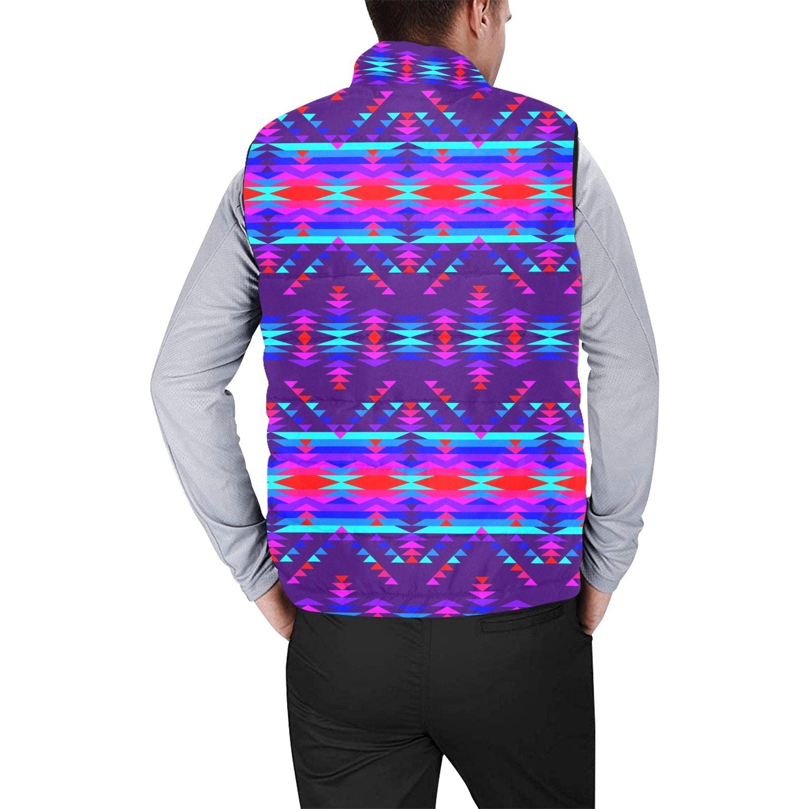 Vision of Peace Men's Padded Vest Jacket (Model H44) Men's Padded Vest Jacket (H44) e-joyer