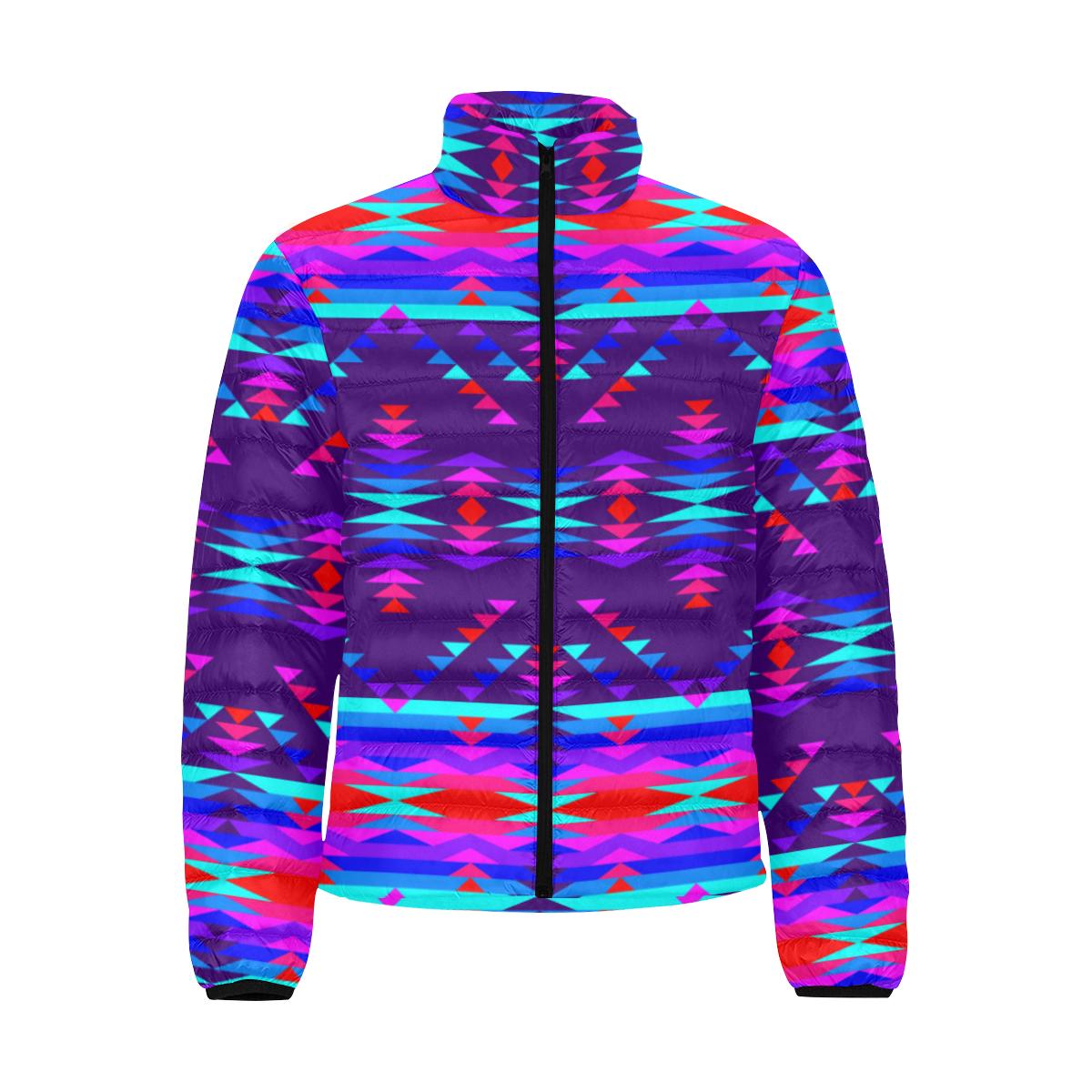 Vision of Peace Men's Stand Collar Padded Jacket (Model H41) Men's Stand Collar Padded Jacket (H41) e-joyer