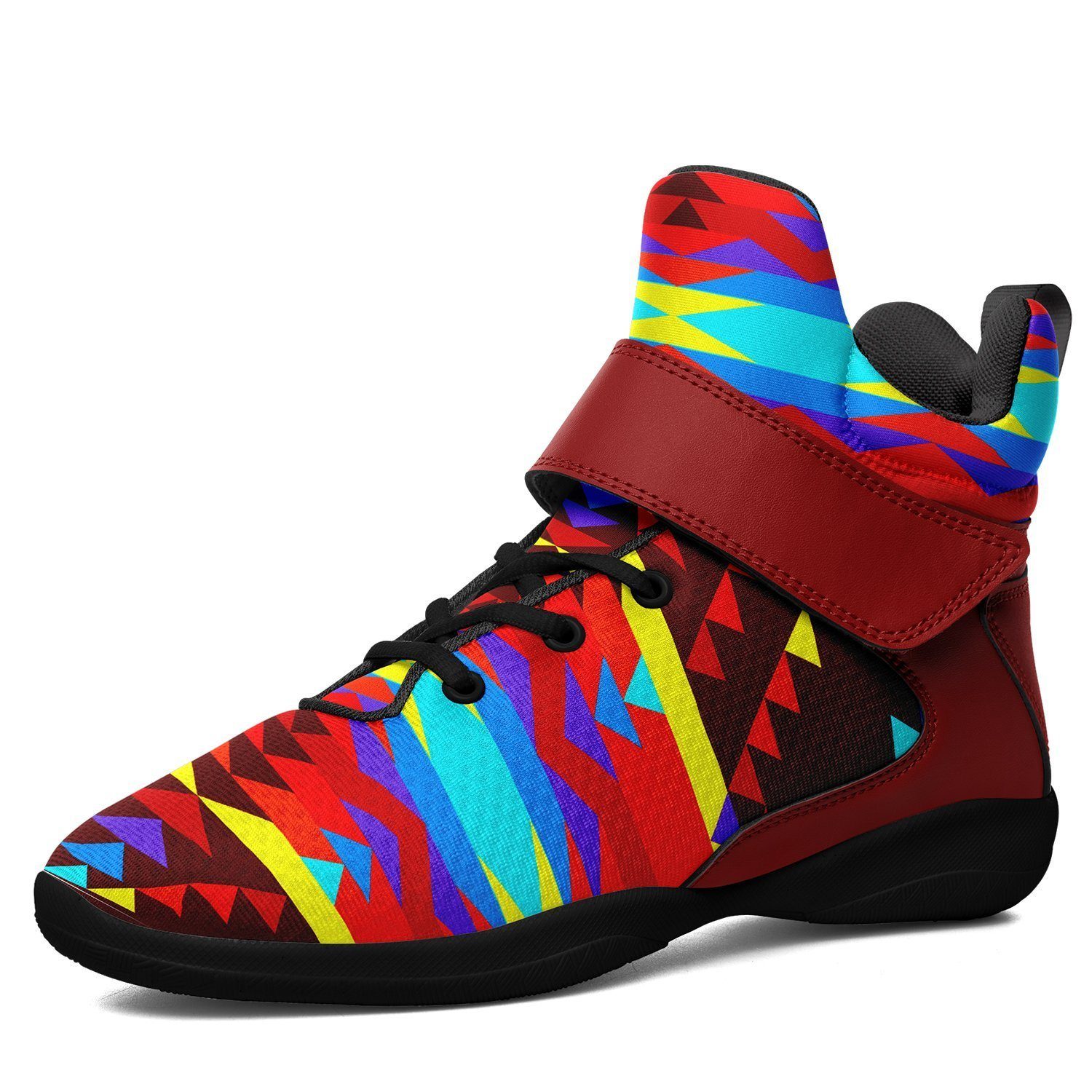 Visions of Lasting Peace Ipottaa Basketball / Sport High Top Shoes -Black Sole 49 Dzine US Men 7 / EUR 40 Black Sole with Dark Red Strap 