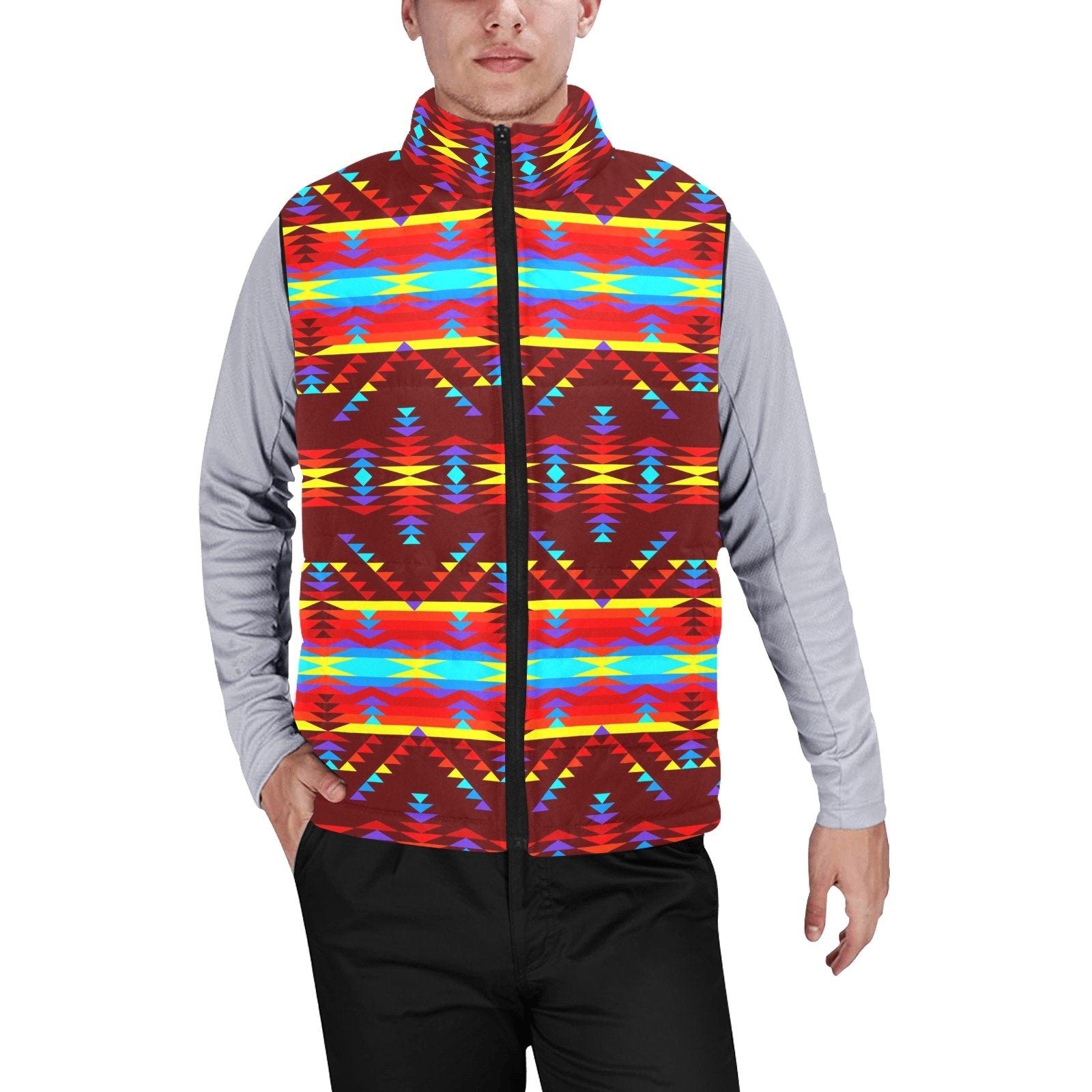 Visions of Lasting Peace Men's Padded Vest Jacket (Model H44) Men's Padded Vest Jacket (H44) e-joyer 