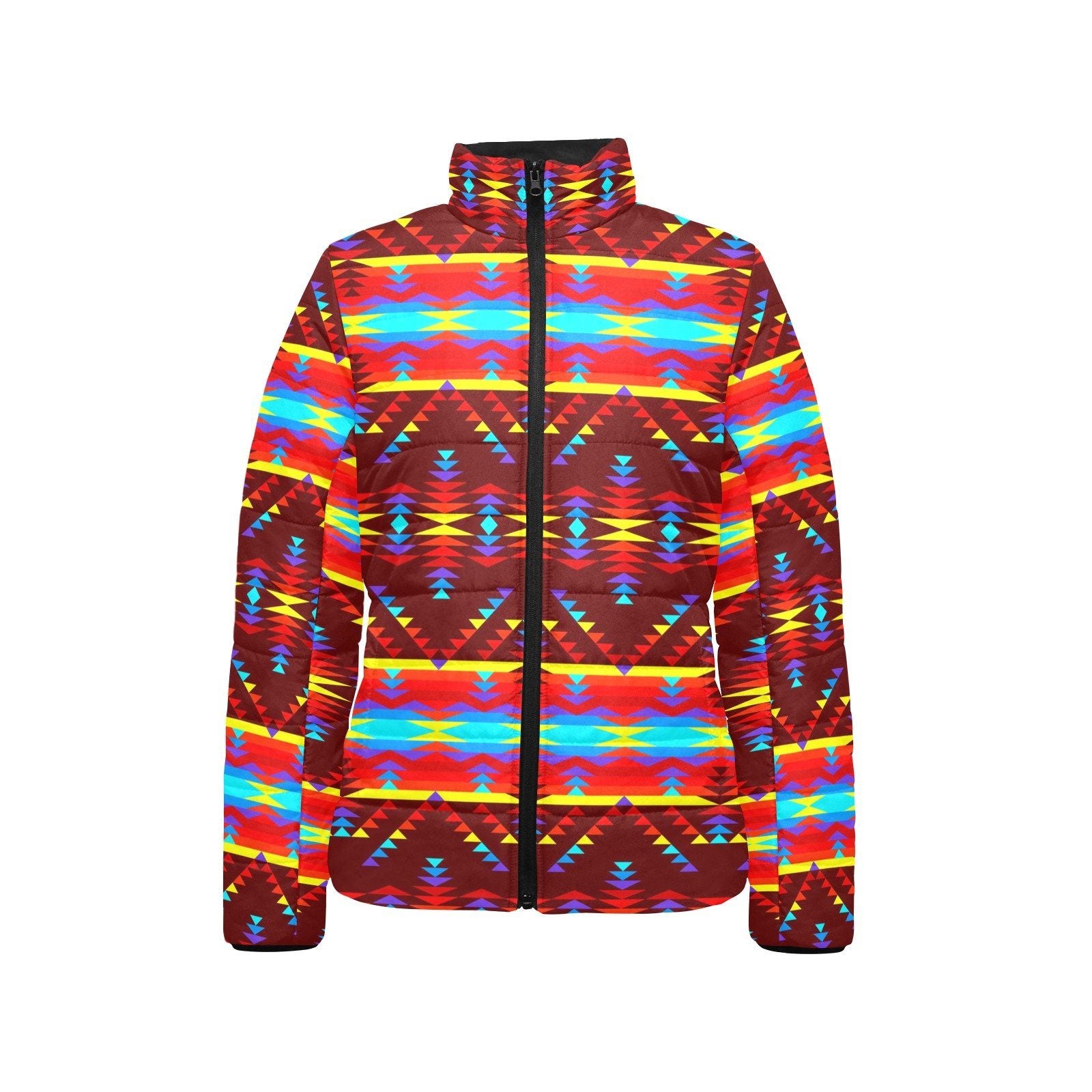 Visions of Lasting Peace Women's Stand Collar Padded Jacket (Model H41) jacket e-joyer