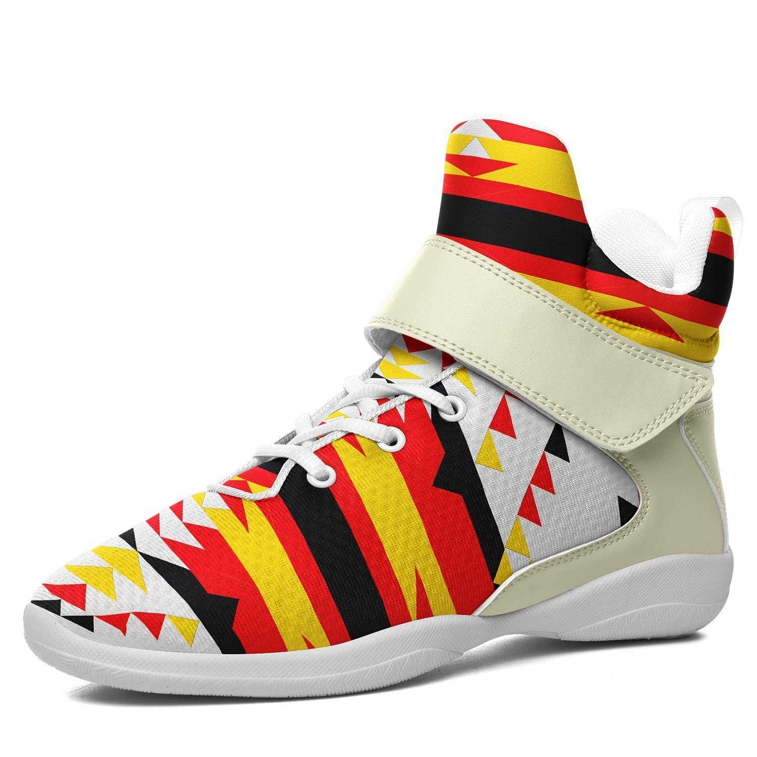 Visions of Peace Directions Ipottaa Basketball / Sport High Top Shoes - White Sole 49 Dzine US Men 7 / EUR 40 White Sole with Cream Strap 